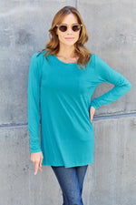 Basic Bae Full Size Round Neck Long Sleeve Top - Luxe Shopping