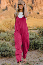 Double Take V - Neck Sleeveless Jumpsuit with Pocket - 7 Colors - Luxe Shopping