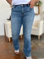Judy Blue Full Size Mid - Rise Waist Straight Jeans - Luxe Shopping