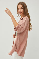 RISEN Full Size Button Up Long Sleeve Denim Shirt - Luxe Shopping