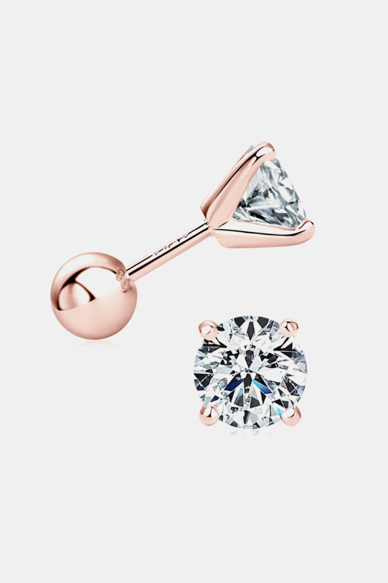 1 Carat Moissanite Stud Earrings - 3 Colors - Luxe Shopping