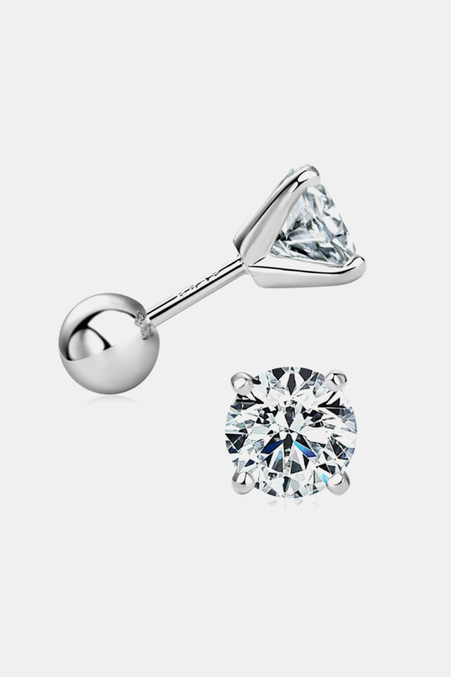 1 Carat Moissanite Stud Earrings - 3 Colors - Luxe Shopping