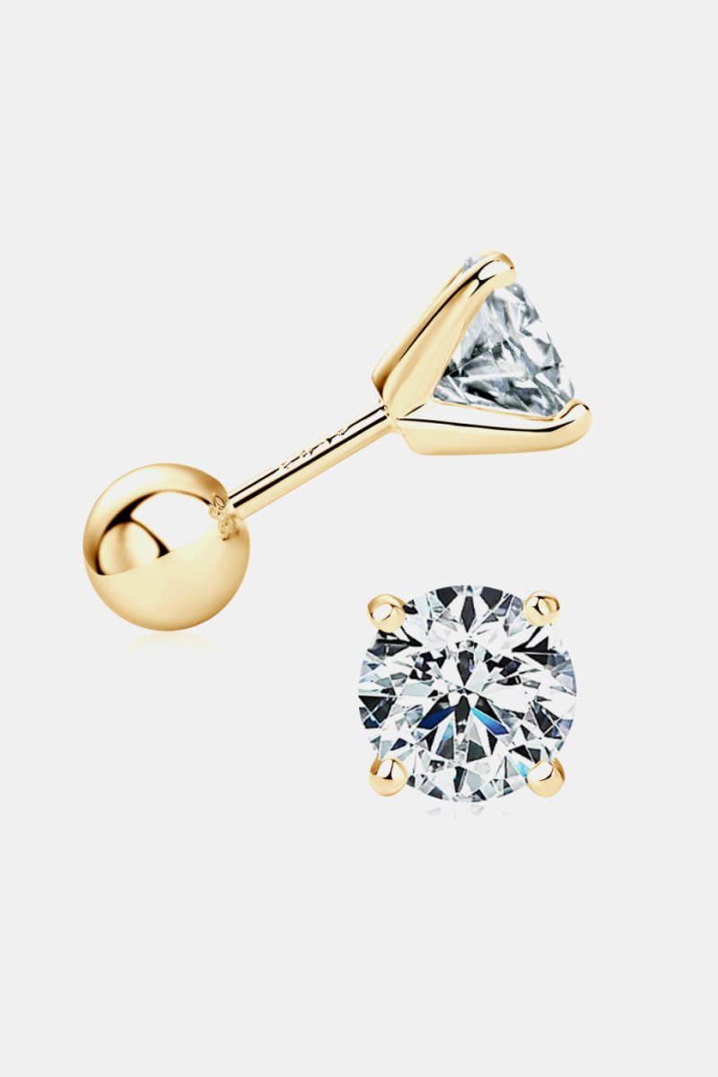 1 Carat Moissanite Stud Earrings - 3 Colors - Luxe Shopping