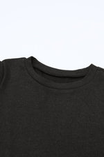 Black Buttoned Puff Long Sleeve Sheath Top - Luxe Shopping