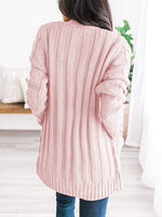 Cable-Knit Buttoned Cardigan with Pockets - 7 Colors - Luxe Shopping