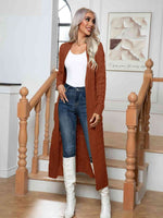 Cable-Knit Open Front Cardigan with Pockets - 3 Colors - Luxe Shopping