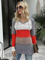 Color Block Hooded Sweater - 3 Colors - Luxe Shopping