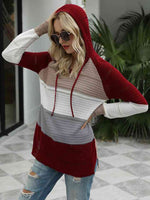 Color Block Hooded Sweater - 3 Colors - Luxe Shopping