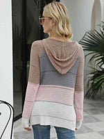 Color Block Hooded Sweater - 3 Colors - Luxe Shopping