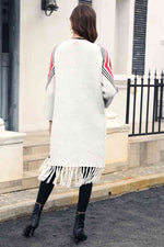 Geometric Fringe Hem Open Front Duster Cardigan - 3 Colors - Luxe Shopping