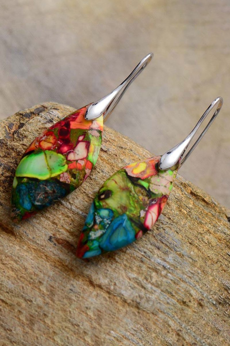 Handmade Natural Stone Dangle Earrings - 3 Colors - Luxe Shopping