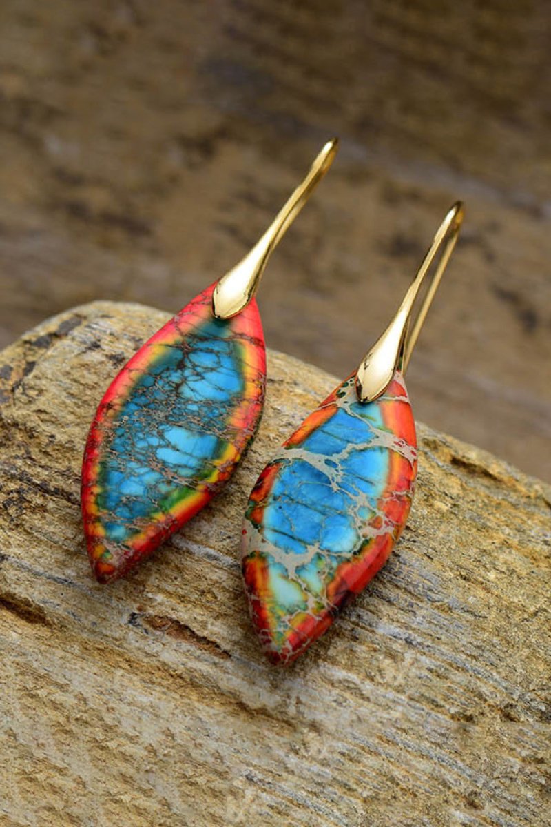 Handmade Natural Stone Dangle Earrings - 3 Colors - Luxe Shopping