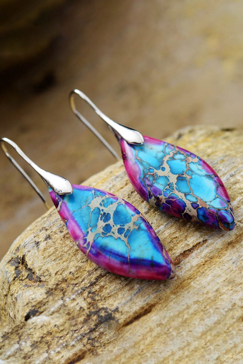 Handmade Natural Stone Dangle Earrings - 3 Colors - Luxe Shopping