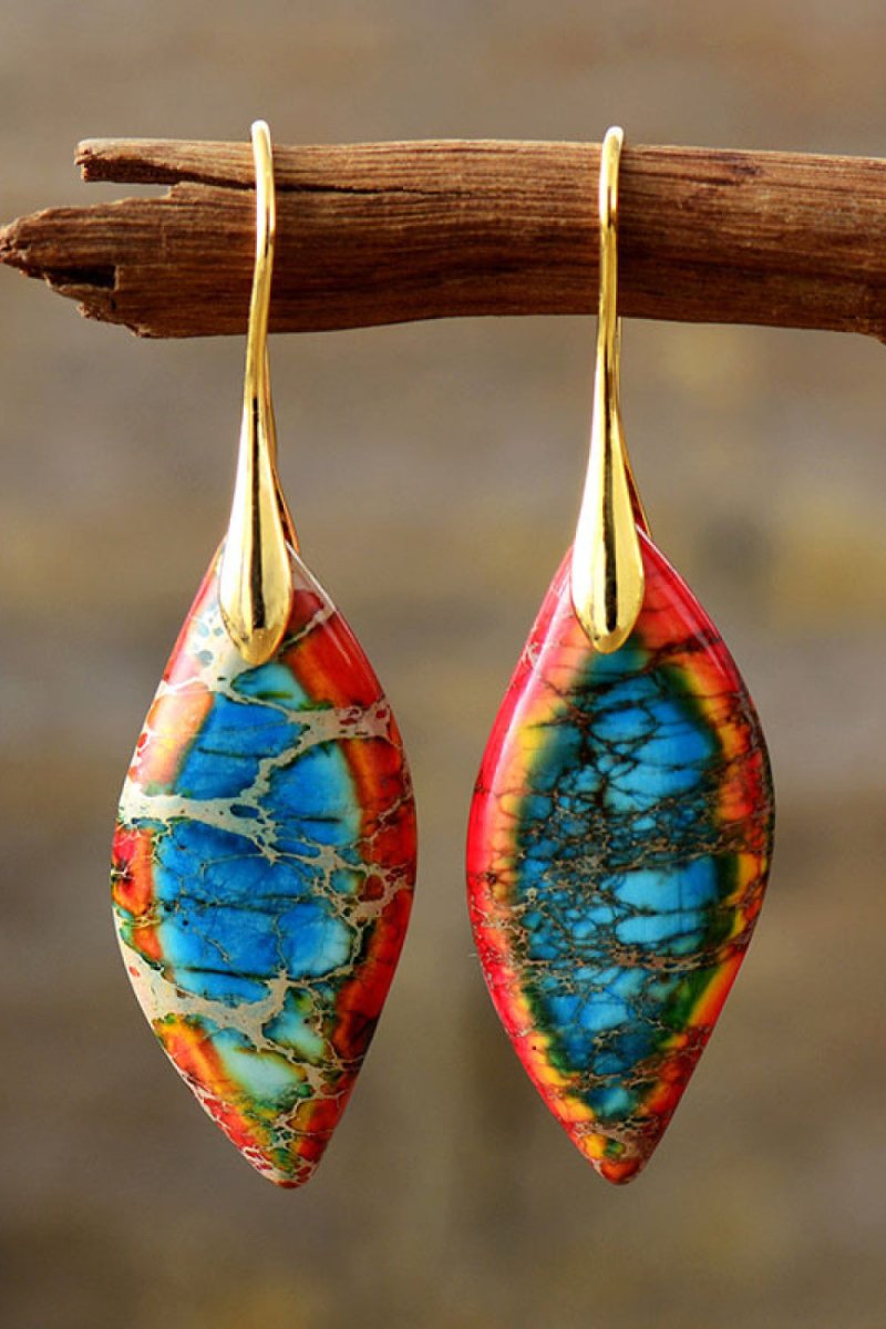 Handmade Natural Stone Dangle Earrings - 3 Colors - Luxe Shopping