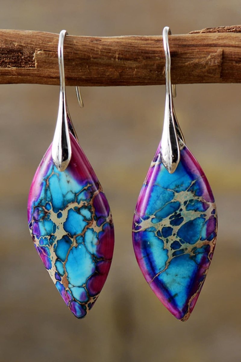 Handmade Natural Stone Dangle Earrings - 3 Colors - Luxe Shopping