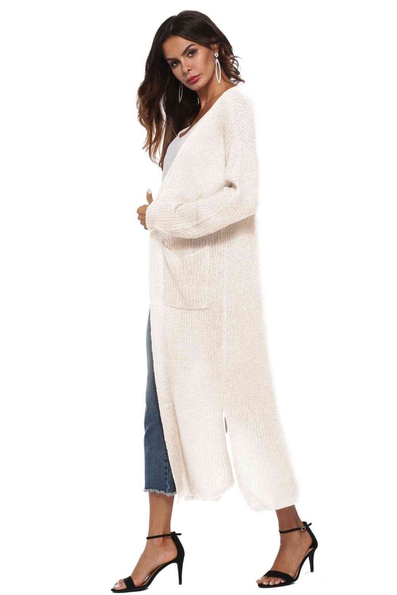 Long Sleeve Open Front Buttoned Cardigan - 9 Colors - Luxe Shopping