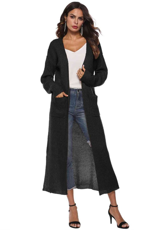 Long Sleeve Open Front Buttoned Cardigan - 9 Colors