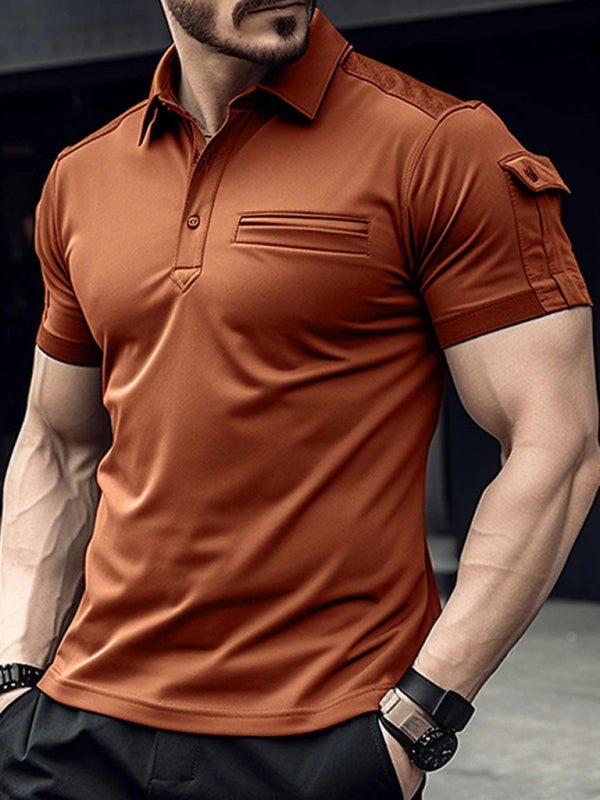 Men's Polo Shirt Pocket Muscle Sports - 5 Colors - Luxe Shopping
