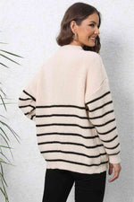 Mock Neck Long Sleeve Zip-Up Sweater - 5 Colors - Luxe Shopping
